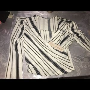 Striped Surplice long sleeve